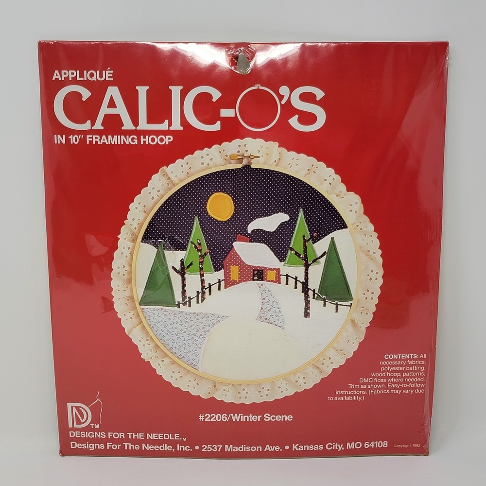 Vintage 1982 Designs for the Needle Applique Calicos  #2206 Winter Scene